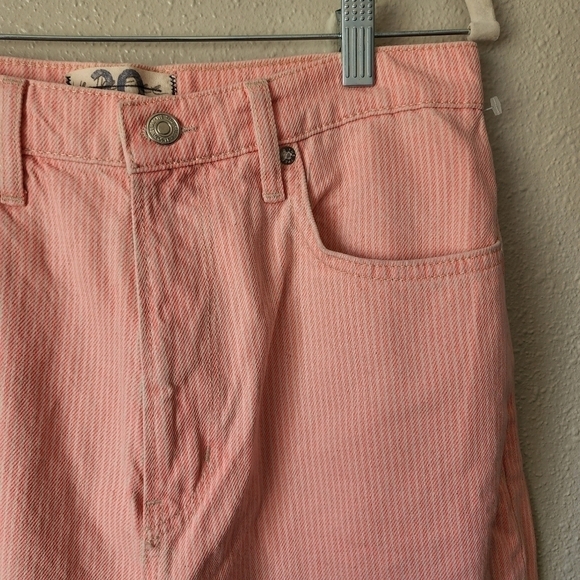Free People We The Free Neon Pink Stripe Wide Leg Baggy 90s Jeans Size 30 Retro - Picture 10 of 10
